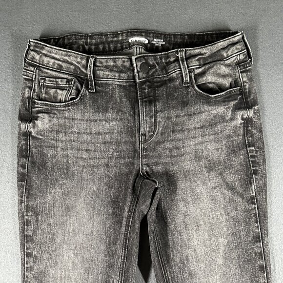 Old Navy Rockstar Super Skinny Jeans Womens 6‎ Black Gray Low Rise Stretch Denim - Picture 3 of 12